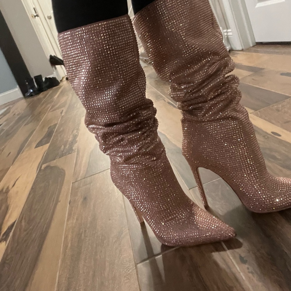 Rhinestone pink women’s boots size 38/8